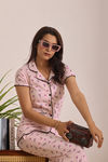 Sweet Moon Knit Cotton Pyjama Set - Baby Pink — thumbnail 5
